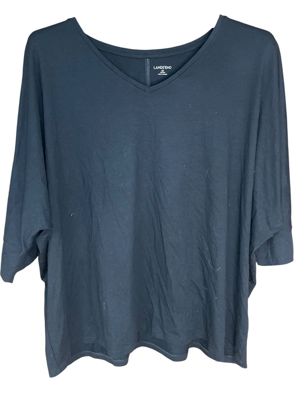 Lands' End Lightweight Jersey Modal Tunic Top Black